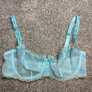Chantelle Sheer Lace Underwire Bra in Light Blue